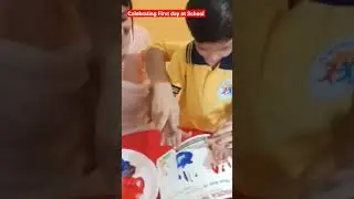 Celebrating First day at school, Hand printing