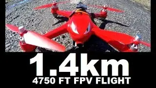 MJX BUGS 2 4750 FT 1.4 KM Epic RANGE FPV MOD FLIGHT REVIEW