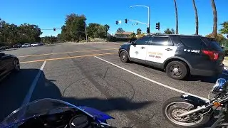 Basic people racing in front of cops