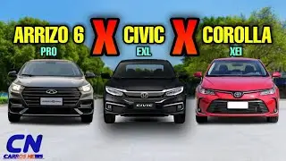 COMPARATIVO Caoa Chery Arrizo 6 Pro VS Honda Civic VS Toyota Corolla