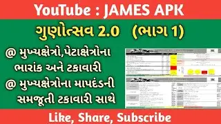 ગુણોત્સવ 2.0 || મુખ્યક્ષેત્રો,પેટક્ષેત્રોના ભારાંક અને માપદંડની સંખ્યાના તમામ ભાગની ટકાવારી સાથે સમજ