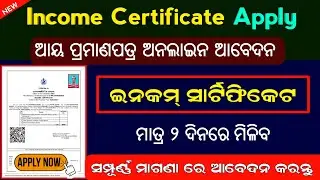 How To Apply Income Certificate In Online Odisha || Income Certificate Online Apply Full Process