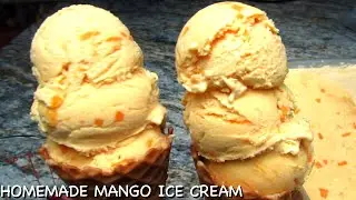 MANGO ICE CREAM RECIPE | 3 INGREDIENTS ICE CREAM WITHOUT A MACHINE