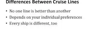 How to Pick your Cruise Line