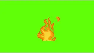 Green Screen Pixelated Fire