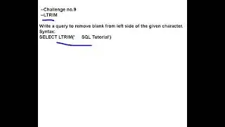 SQL: LTRIM Function Challenge no .9