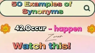 50 examples of Synonyms 