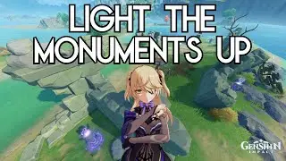 Follow Zhongli's instructions and light the monuments up | Genshin Impact