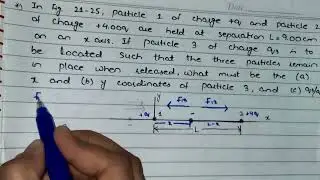 In the figure, particle 1 of charge q and particle 2 of charge 4q are held at separation L = 9.00 cm