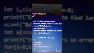 min and Max in array in C Programming