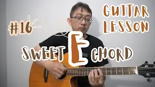 Guitar lesson, sweet chord in E using open string