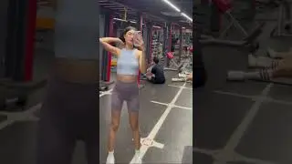 Gorgeous Thai transgender woman in leggings at the gym 