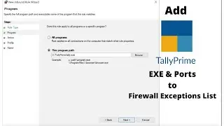 Add Tally Prime EXE & Ports to Firewall Exceptions List 2022