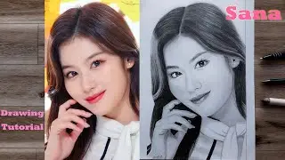 How to Draw Sana TWICE | step by step | tutorial for Beginners | TWICE Sana