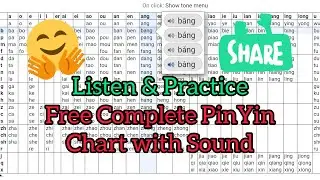 self-study Chinese: FULL RECORDED PinYin (拼音) Chart see link to download the chart with AUDIO (FREE)