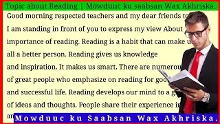 ku Baro English-ka AF-Somali || Topic about Reading.