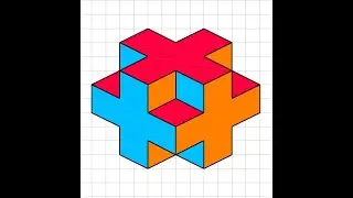How to draw a simple 3d in a graph sheet #illusiondrawings #geometricdesign