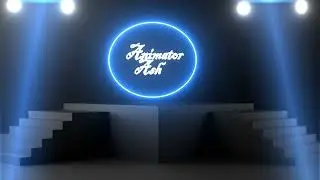 neon light on stage in after effect