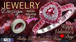 Ruby Love Radiance Ring #art  #artist  #myart #designers #sculpture #zbrush  #artistry #digital_art