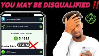 $Seed Verify Airdrop  - You May Be Disqualified ‼️