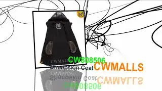 CWMALLS® Hooded Sheepskin Shearling Coat CW808506 | CWMALLS.COM