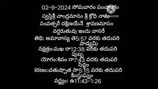2-9-2024 పంచాంగం#shorts #yt_shorts #panchangam #2024