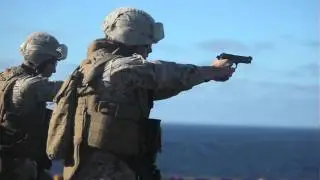 Marine MP's shooting M4 Carbine Beretta M9 part3