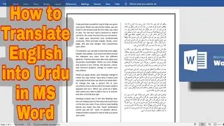 How To Translate English Into Urdu In MS Office Word - Translate Any Language In MS Word Tutorial