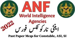 ANF Past Paper Mcqs| World Intelligence Agencies GK Mcqs| ANF Most Important Mcqs