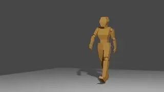 Contoh Animasi Hasil Render LowPoly Human Character Walking Pada Blender