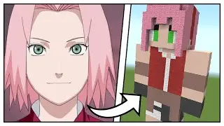 How to Build a Sakura Haruno Statue (Naruto Shippuden) - Minecraft