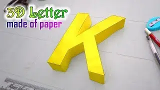 3d letters from paper, letter K k