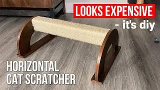 Build an Fancy Horizontal Cat Scratching Post #DIY #cats #woodworking