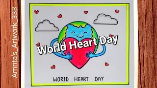 World Heart Day Drawing | World Heart Day Drawing easy | Heart Day Poster