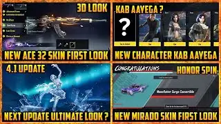 🔴 New Upgradable Ace 32 3d Look | BGMI New Character Kab aayega ? | 4.1 Update Ultimate First Look