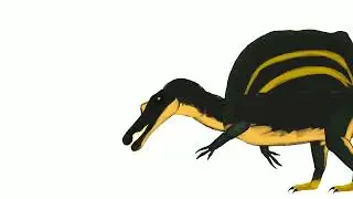 Spinosaurus scratches itself (Loop video)