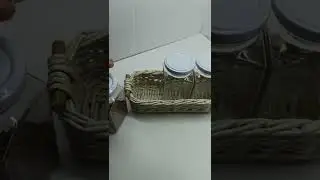 Плетение из бумажной лозы. Набор кухонный настольный с банками