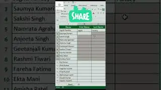 Quick Excel Tips: Splitting and Joining Text with Flash Fill! 📊 #Shorts