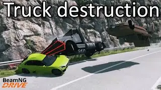 Truck causing destruction in BeamNG.drive