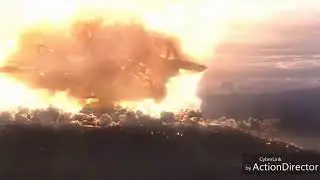 Skyline ataque nuclear contra la nave extraterrestre gigante destruida por un misil nuclear