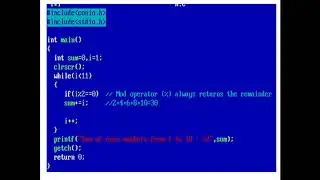Display Sum of Even Numbers from 1 to 10 using while loop