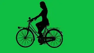 HD free green screen women cycling