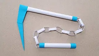 MAKING KUSARIGAMA FROM PAPER - ( How to Make a Paper Kusarigama )