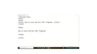 How to Save And Run Html Program