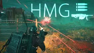 The HMG Rapidly Disassembles Bots in Helldivers 2