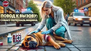 Reason for the call: a dog was run over by a car