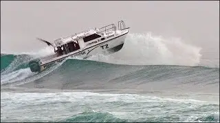 Charter boats vs a Gnarly Noosa Bar. Saturday morning, April 29, 2023.