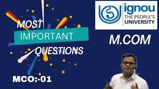 MCO-1 IGNOU || M.COM || JUNE 2024 || MOST IMPORTANT QUESTIONS @commerce