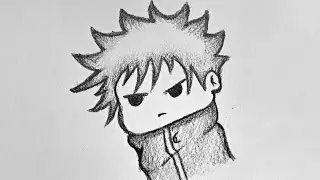 How to draw Cute Megumi from Jujutsu Kaisen - Easy Anime Drawing - Megumi drawing step by step