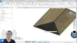 CREAR CUBIERTAS  EN REVIT 2024 - Sistema de Vigas en planos de la cubierta.